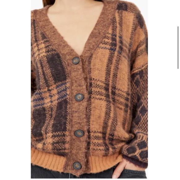 🔖 FREE PEOPLE NWT Birchwood Sepia Brown Cardigan - Picture 9 of 15